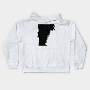 Black Vermont Outline Kids Hoodie